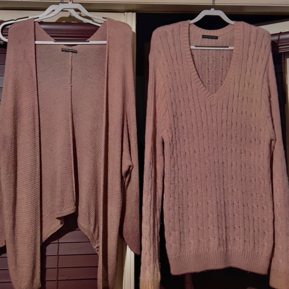 Custom Hand Dyed Wool Caroline Cardigan and Nikki sweater